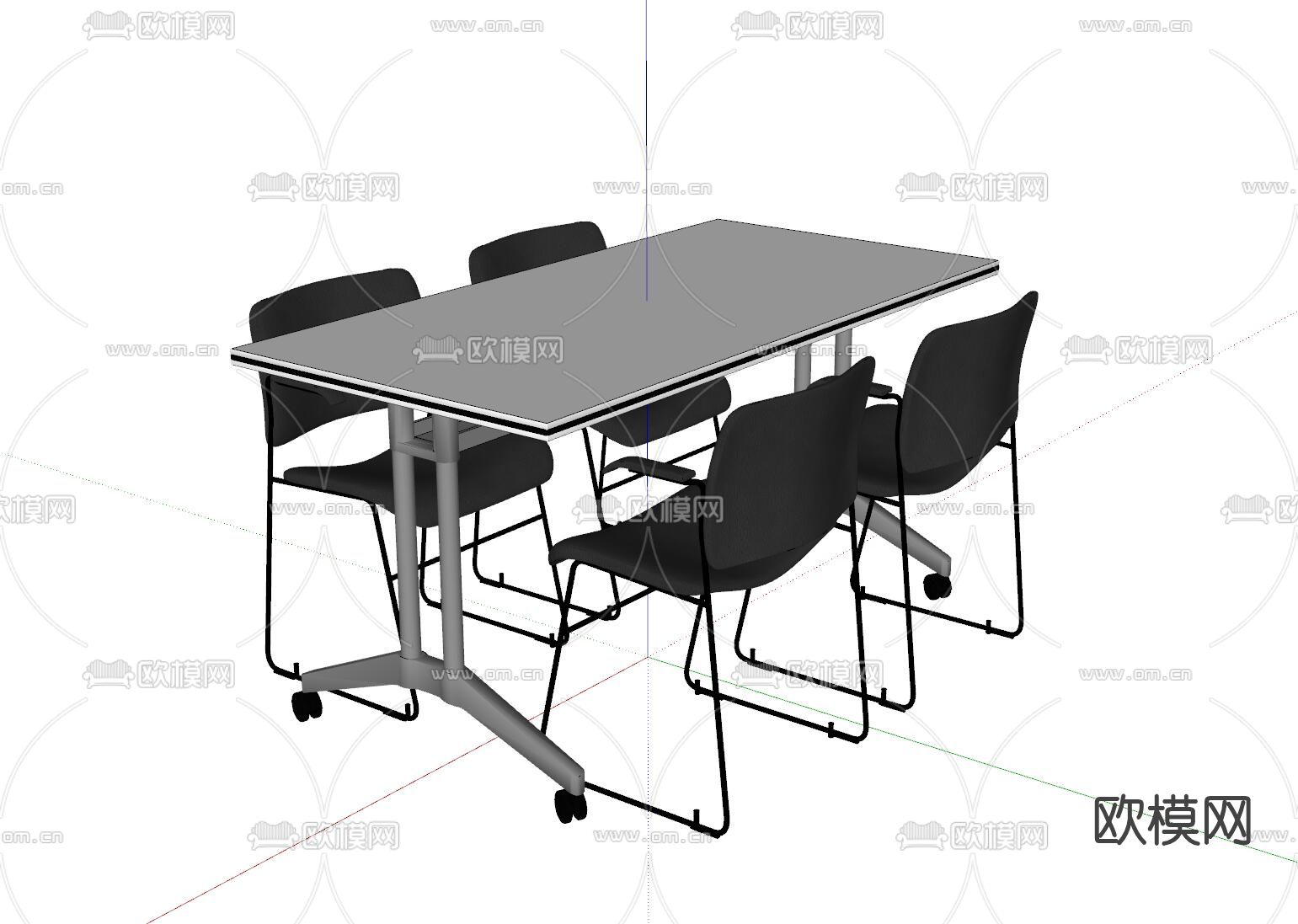 现代办公桌椅su模型