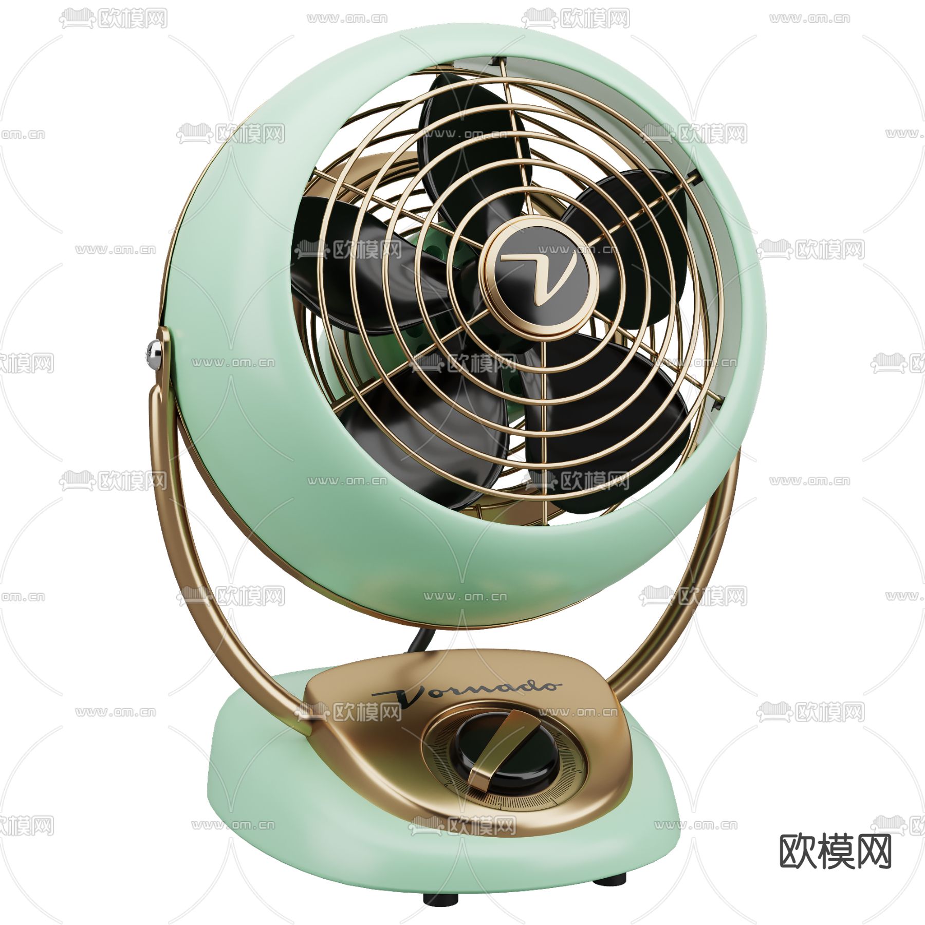 现代台式电风扇3d模型下载（渲染图1）
