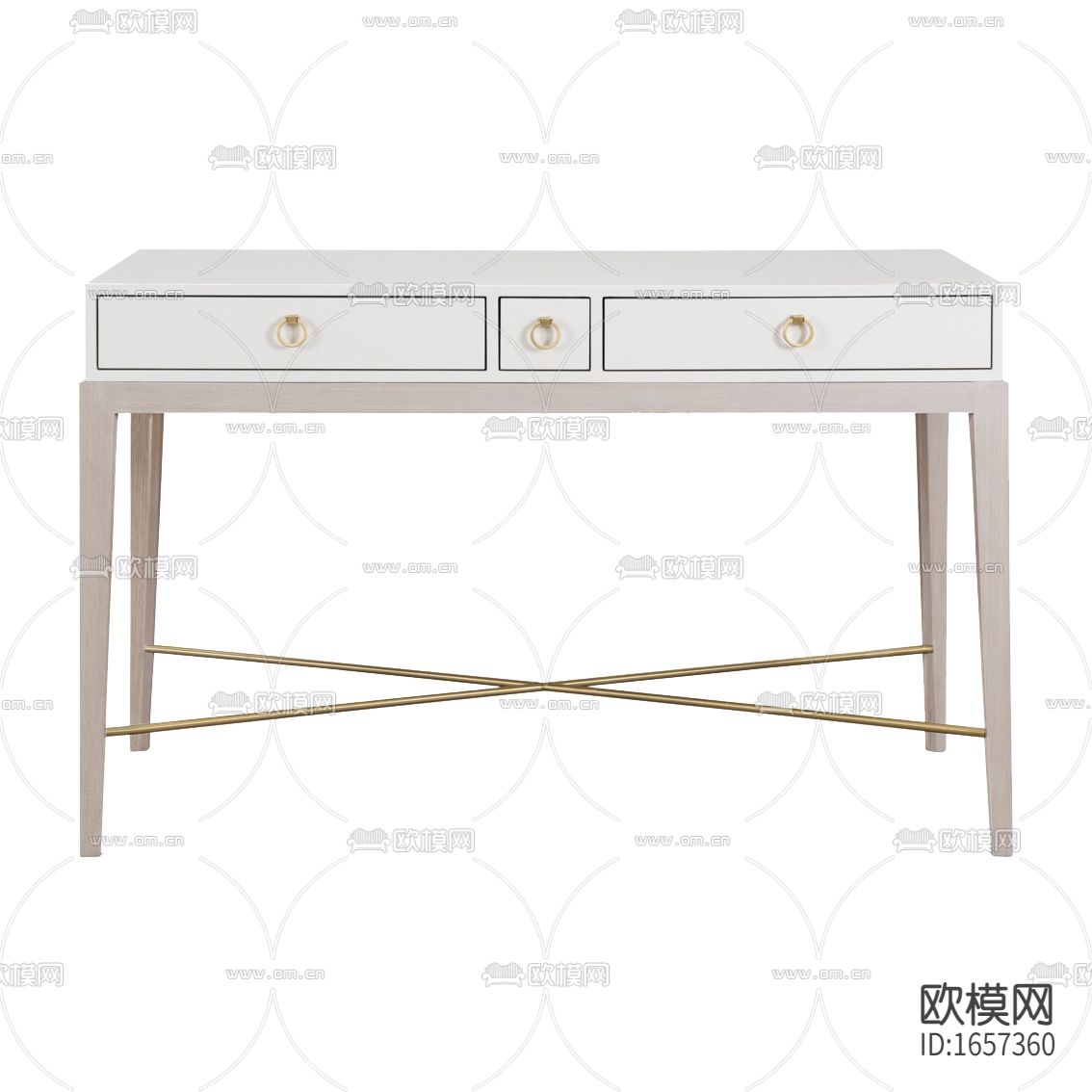 美式简约白色实木梳妆台下载