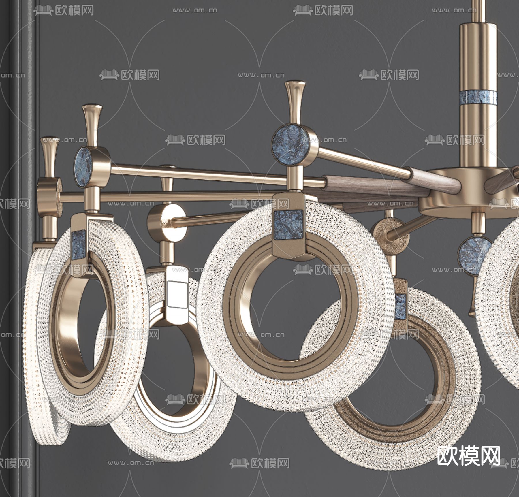 新中式轻奢吊灯su模型下载（渲染图5）