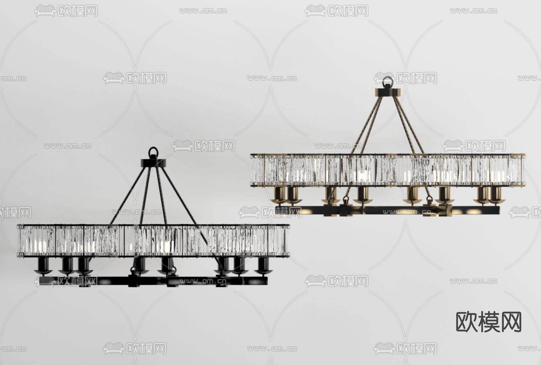 现代水晶吊灯免费3d模型下载