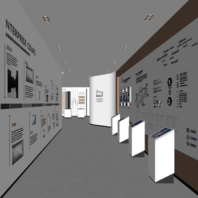  现代科技展厅su模型 