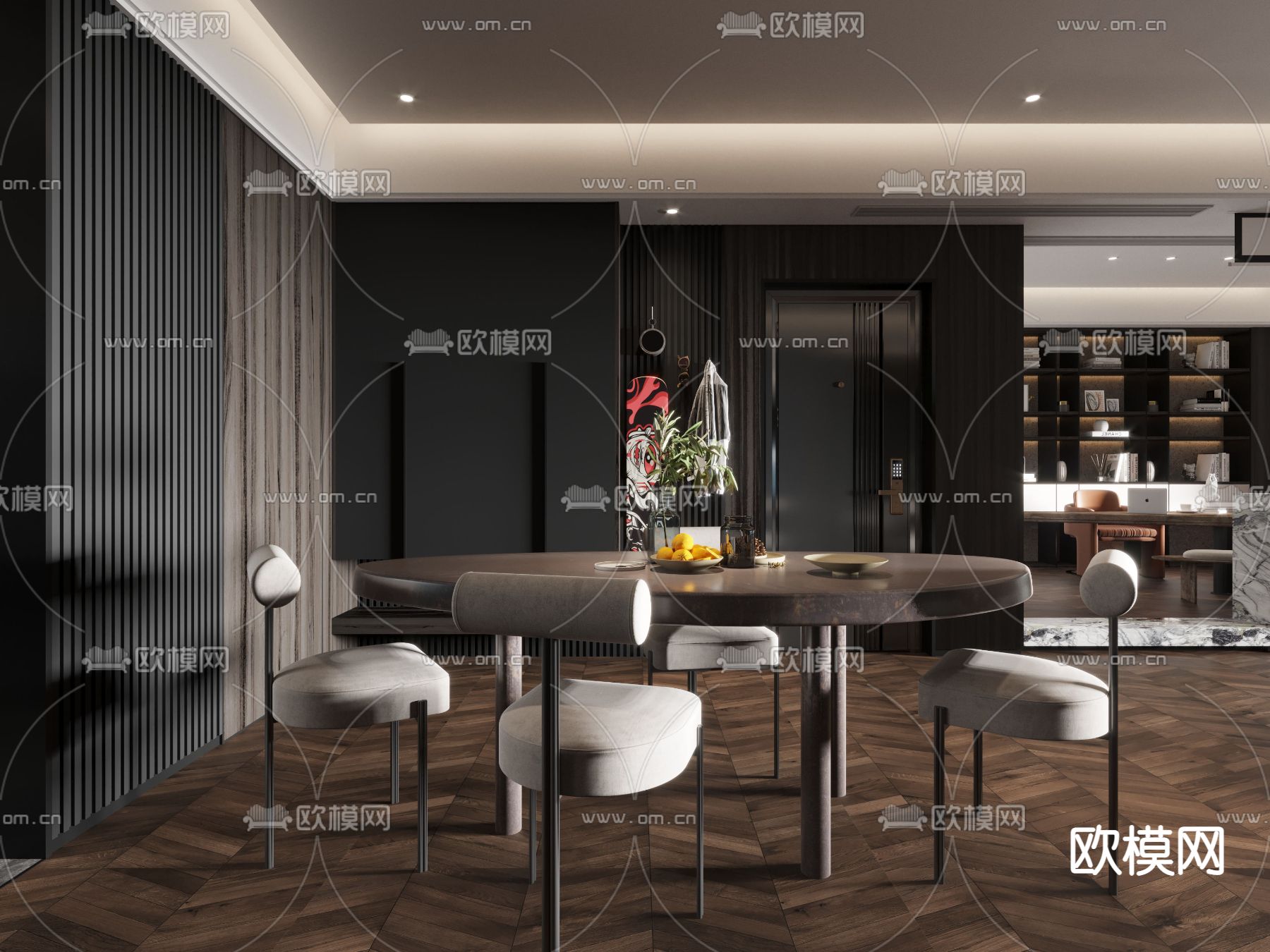 后现代餐厅3d模型