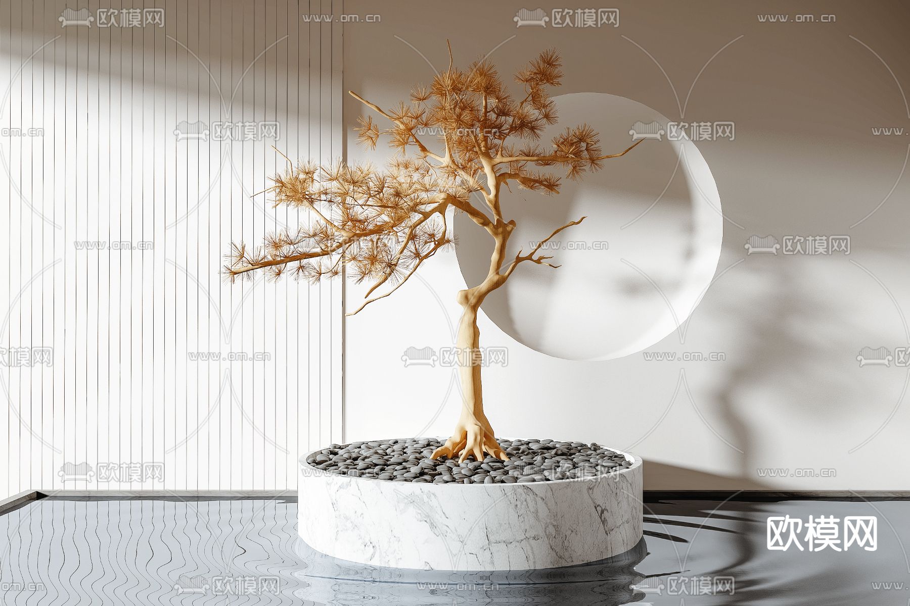 现代室内水景小品3d模型