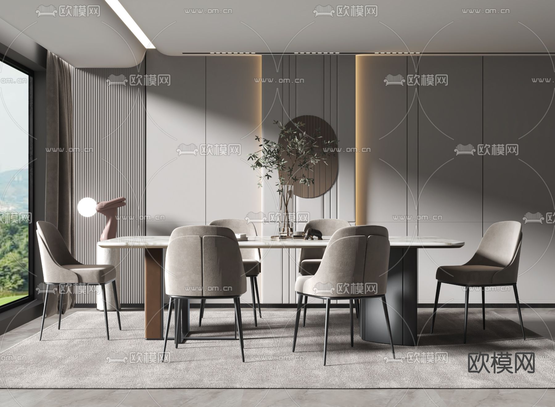 现代餐桌椅3d模型