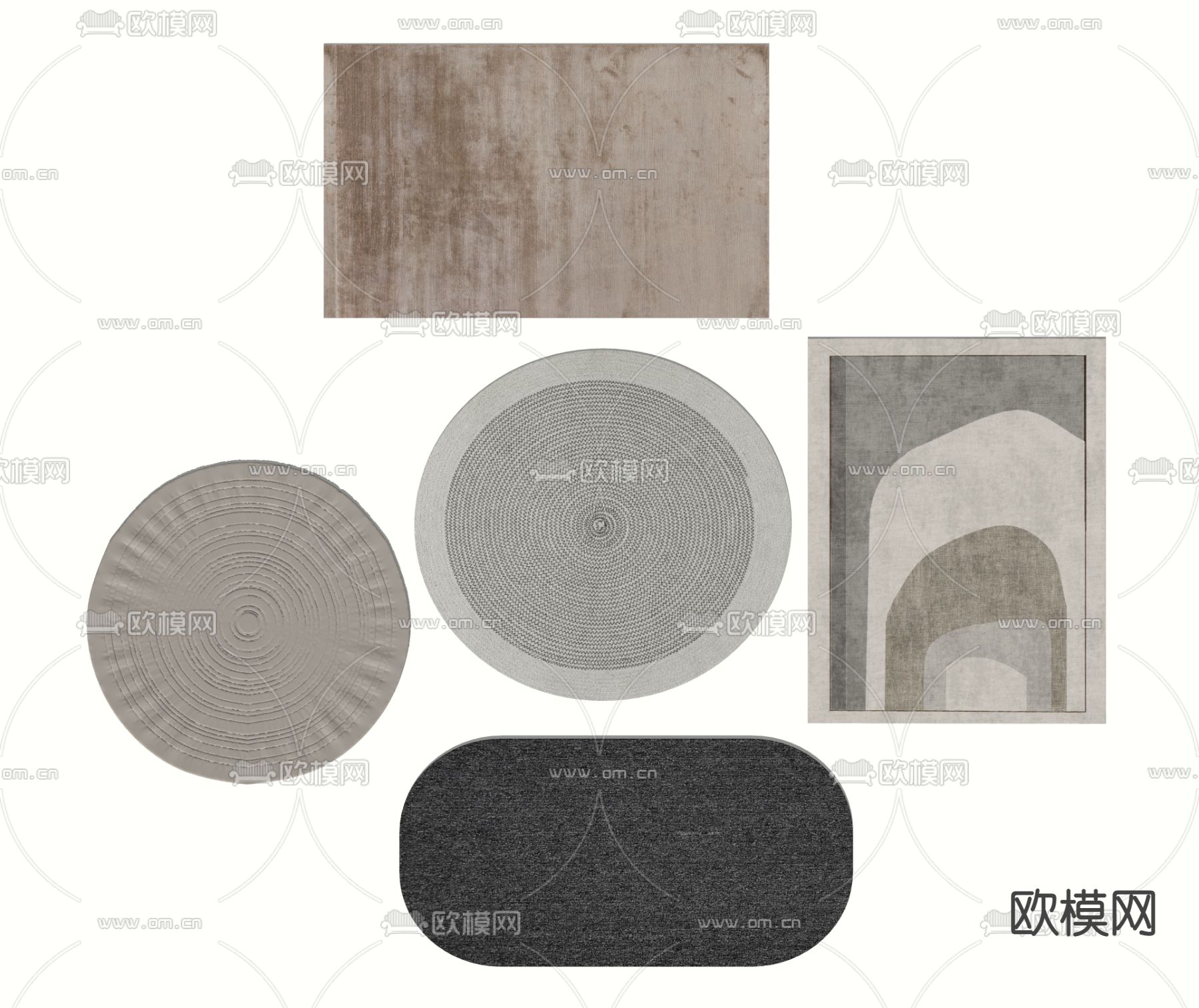 北欧异型地毯su模型下载