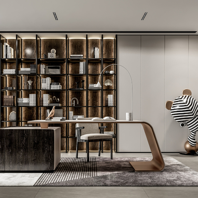 现代书房su模型