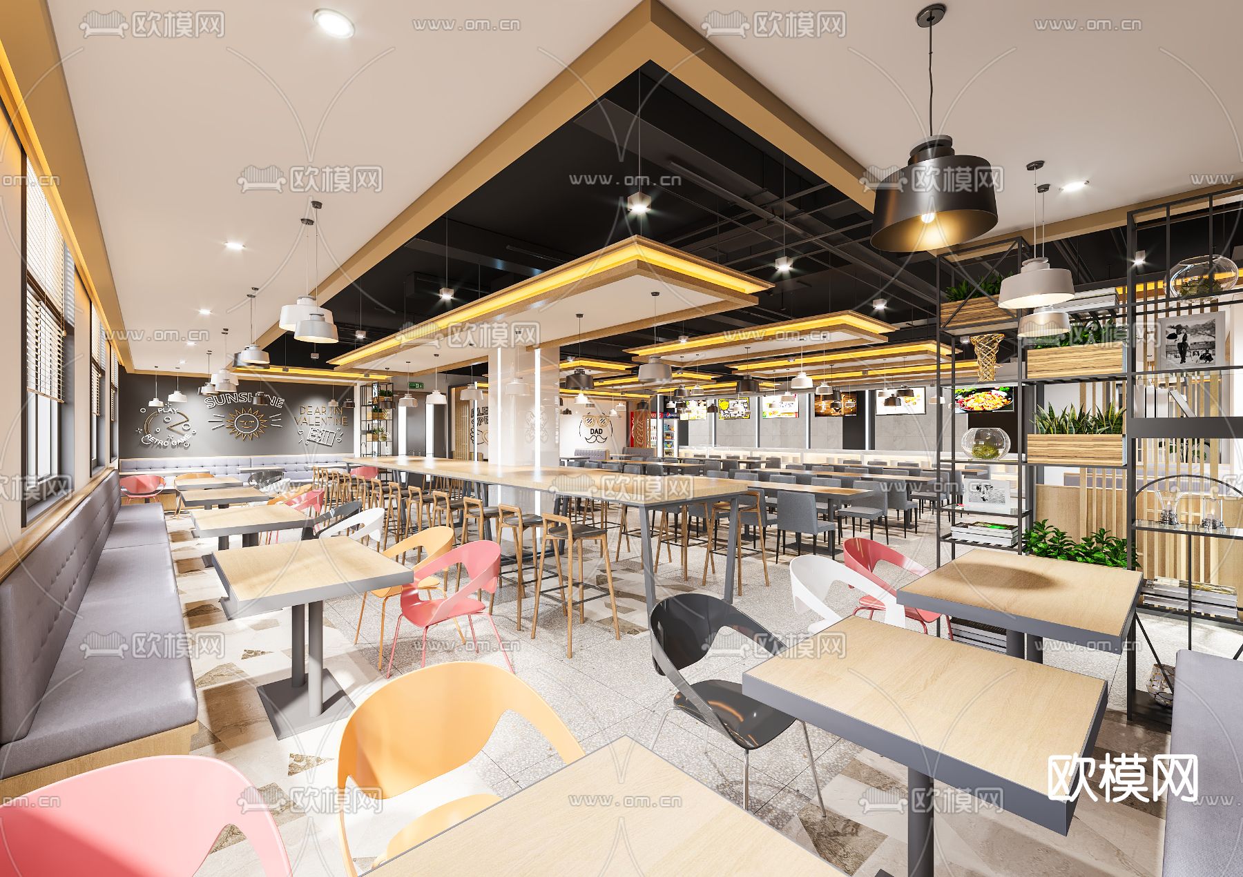 北欧快餐店3d模型下载（渲染图1）