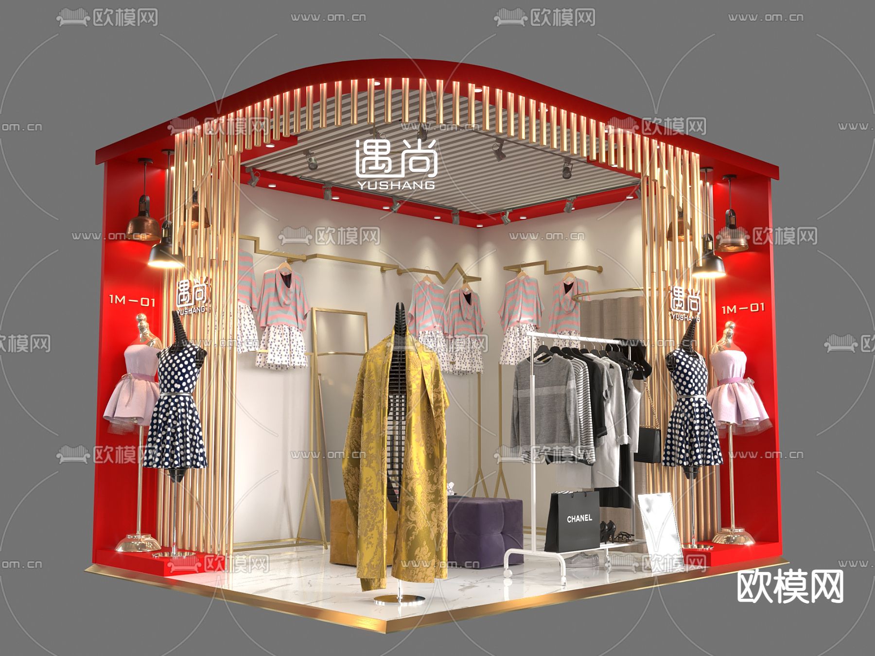 现代女装服装店3d模型