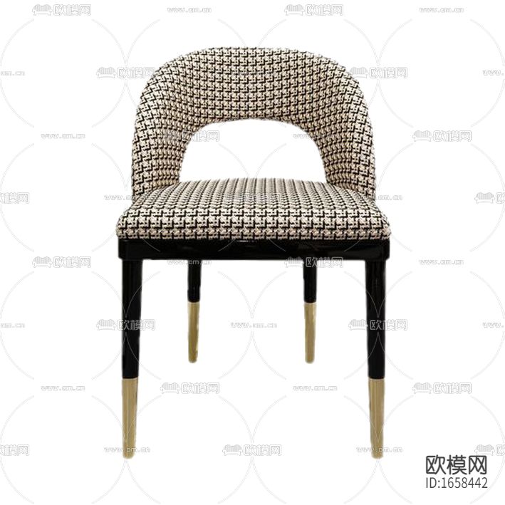 美式轻奢黑白色格纹实木不锈钢休闲椅下载