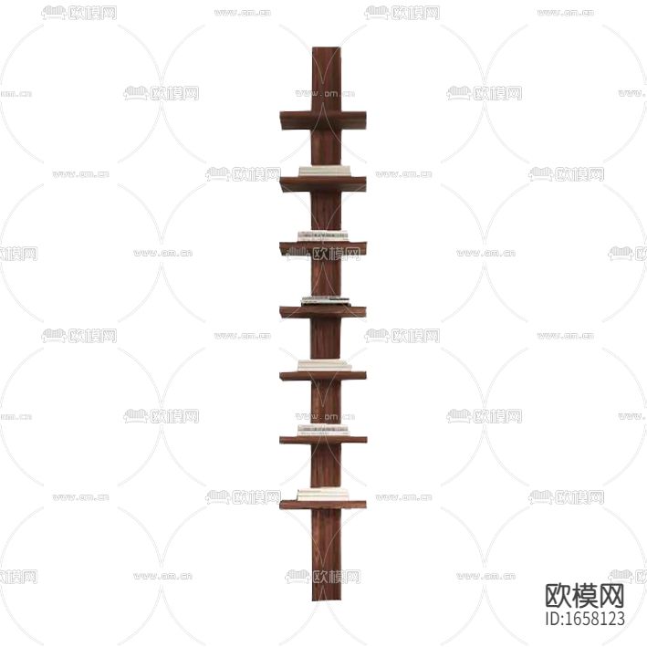 现代简约创意实木柱形多层壁架书架下载