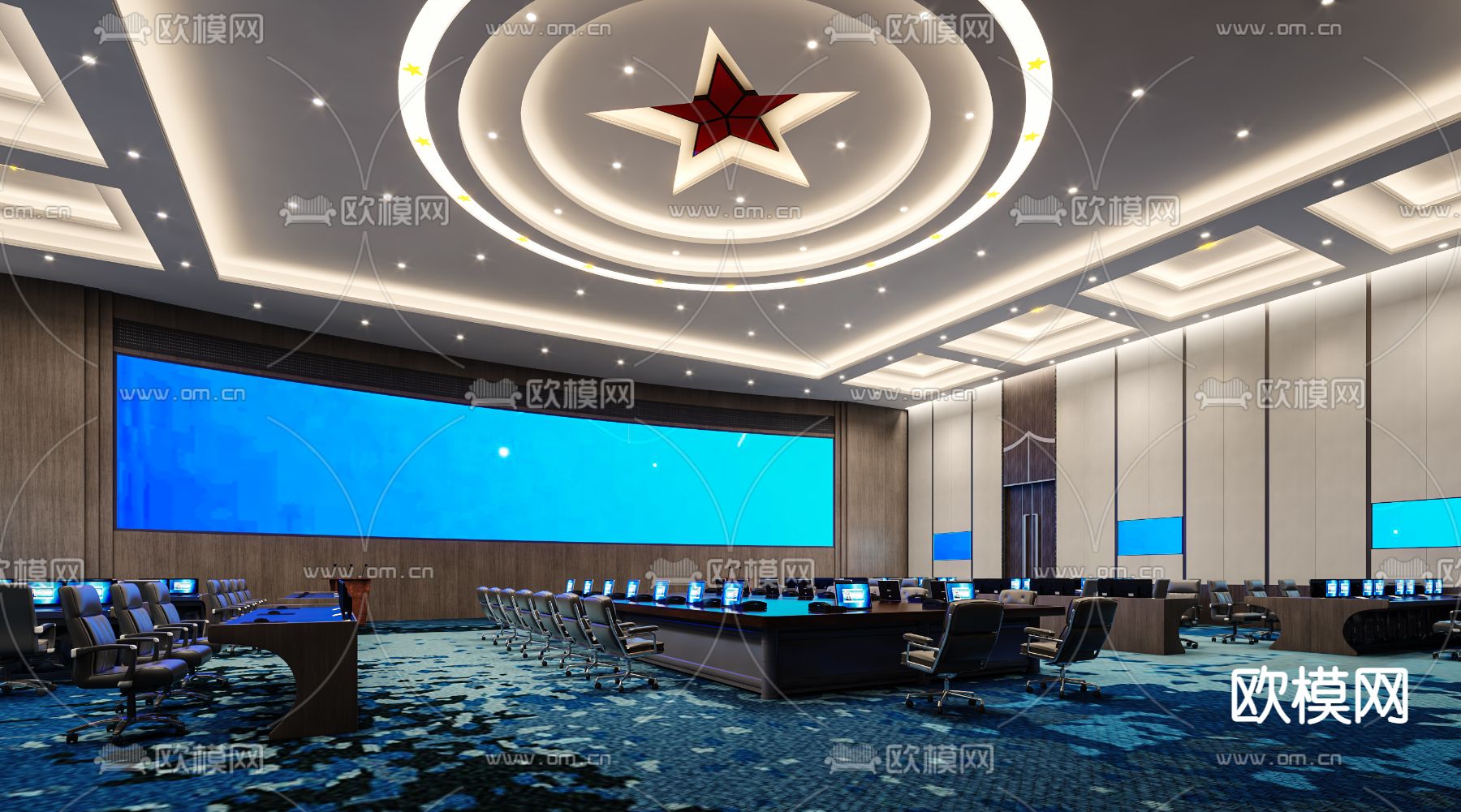 现代镇府报告厅3d模型