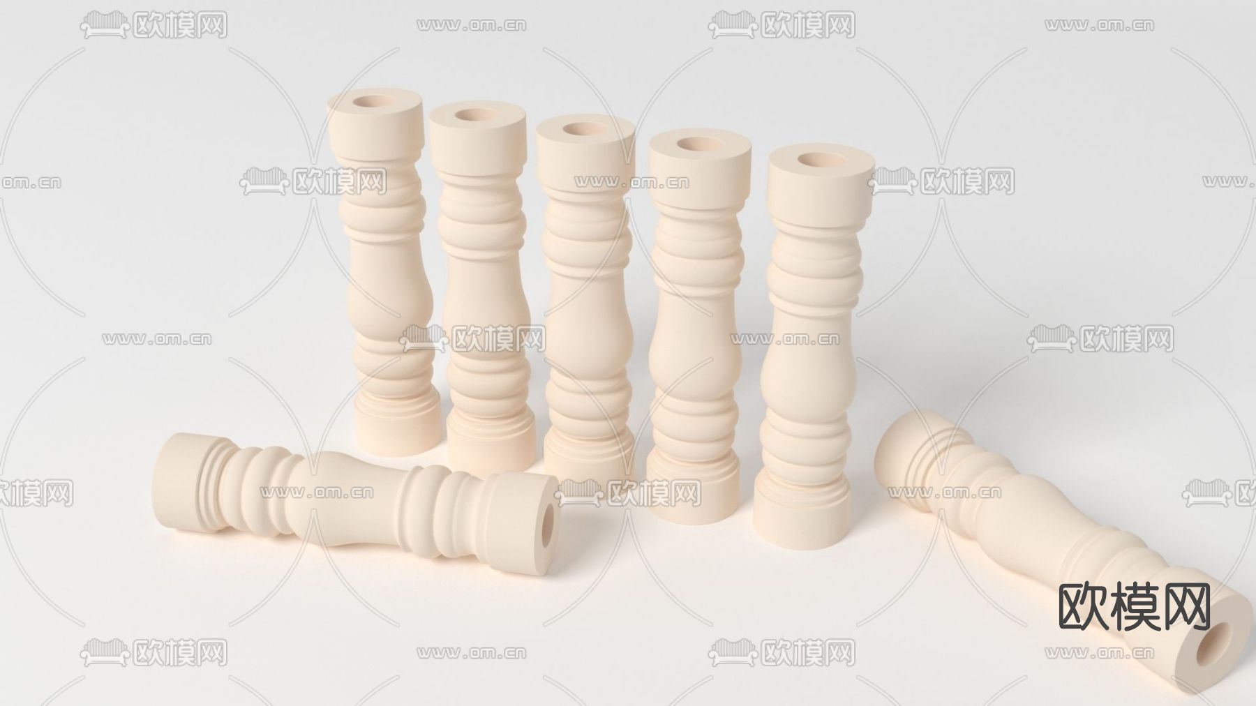 现代护栏柱子免费3d模型下载