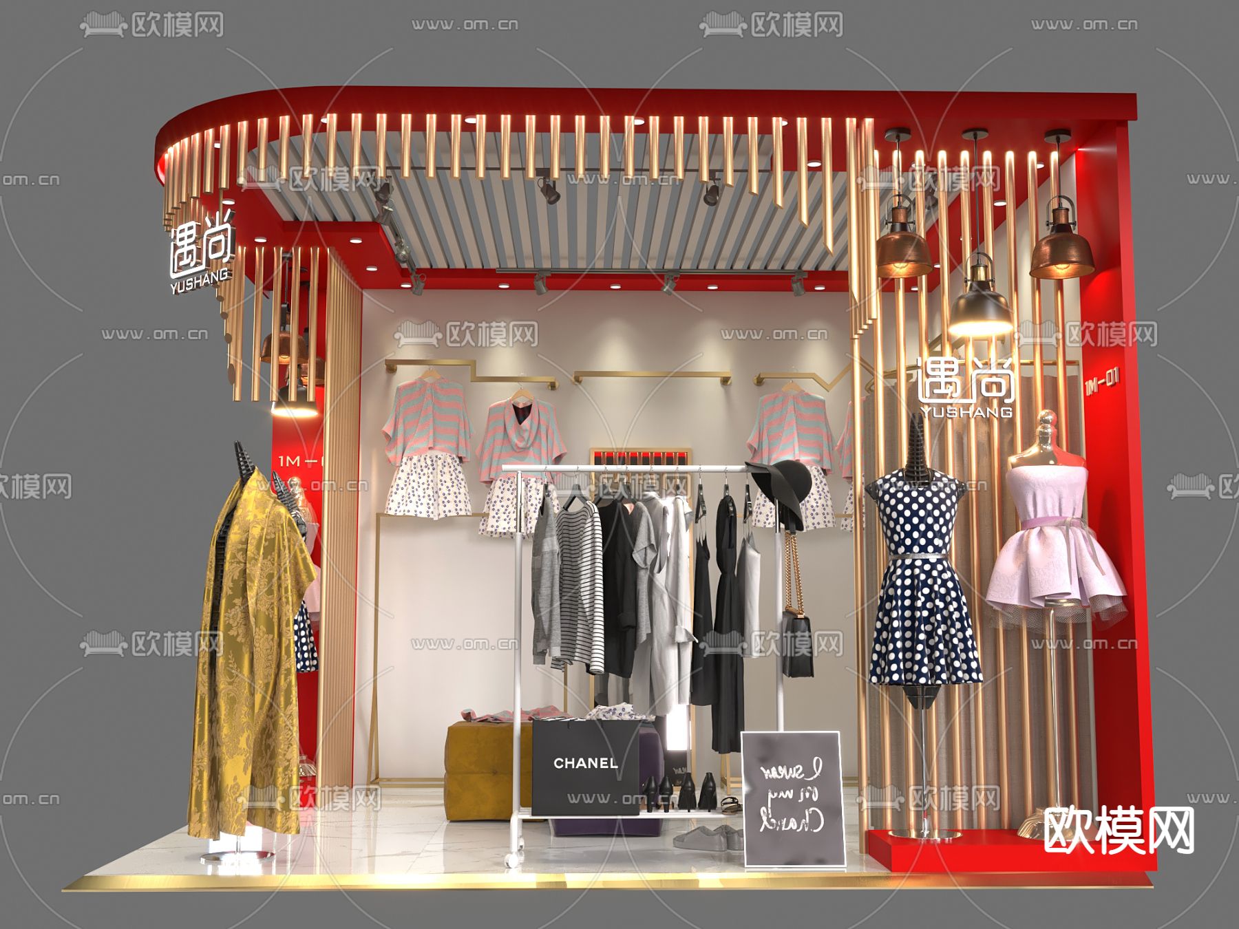现代女装服装店3d模型
