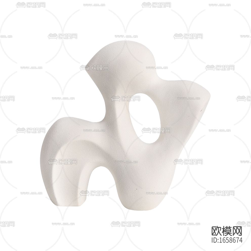 现代简约创意异形白色陶瓷摆件