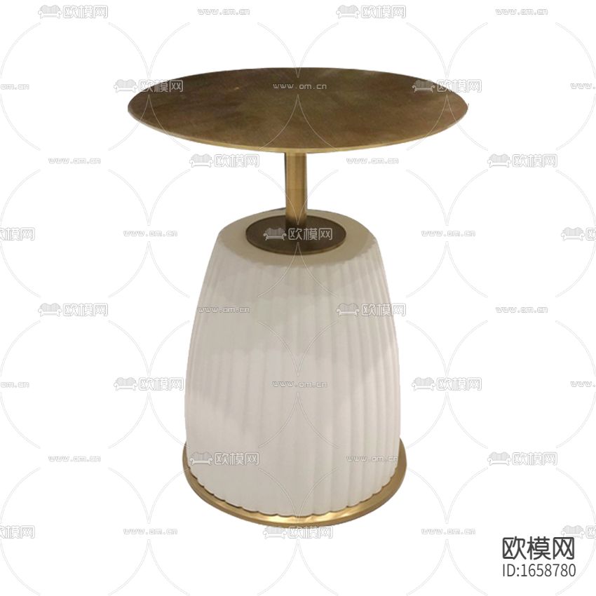 现代轻奢金属圆形边几