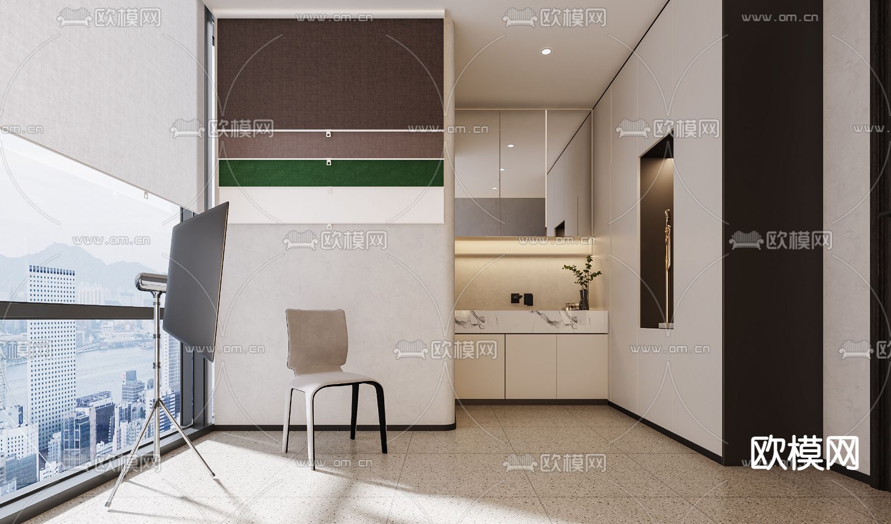 现代摄影棚3d模型下载