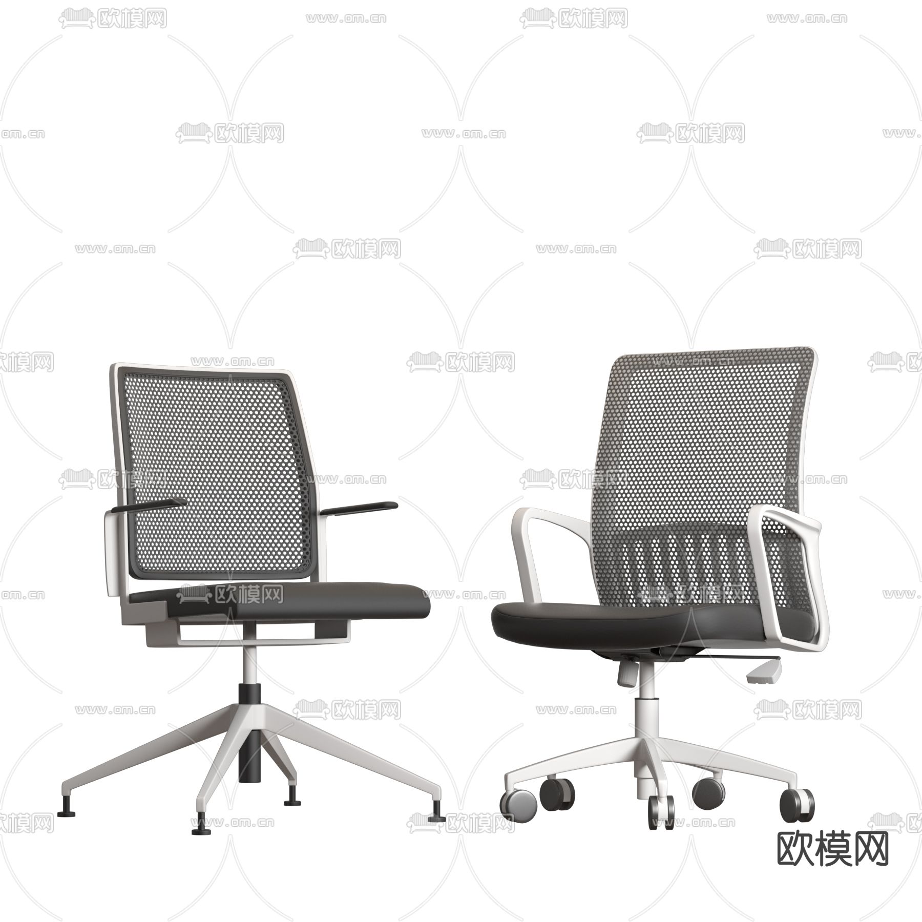 现代网布办公椅3d模型下载