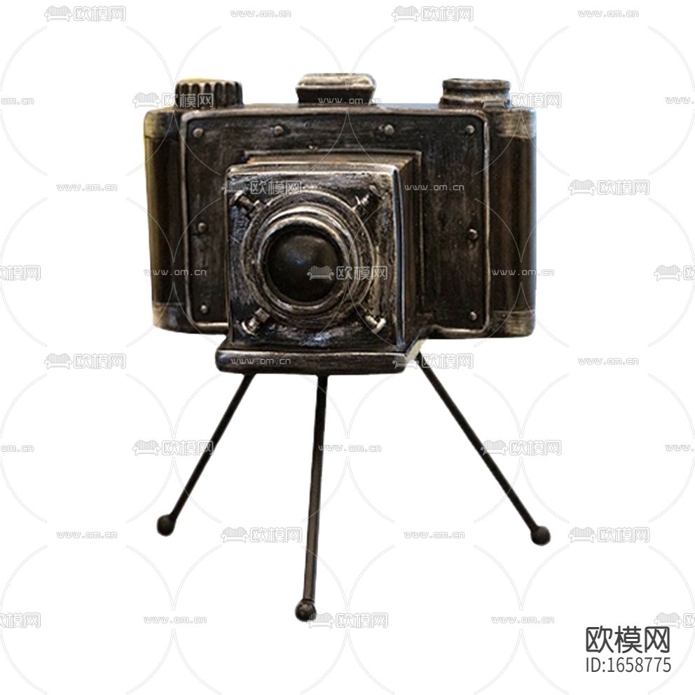 美式复古做旧金属相机摆件下载
