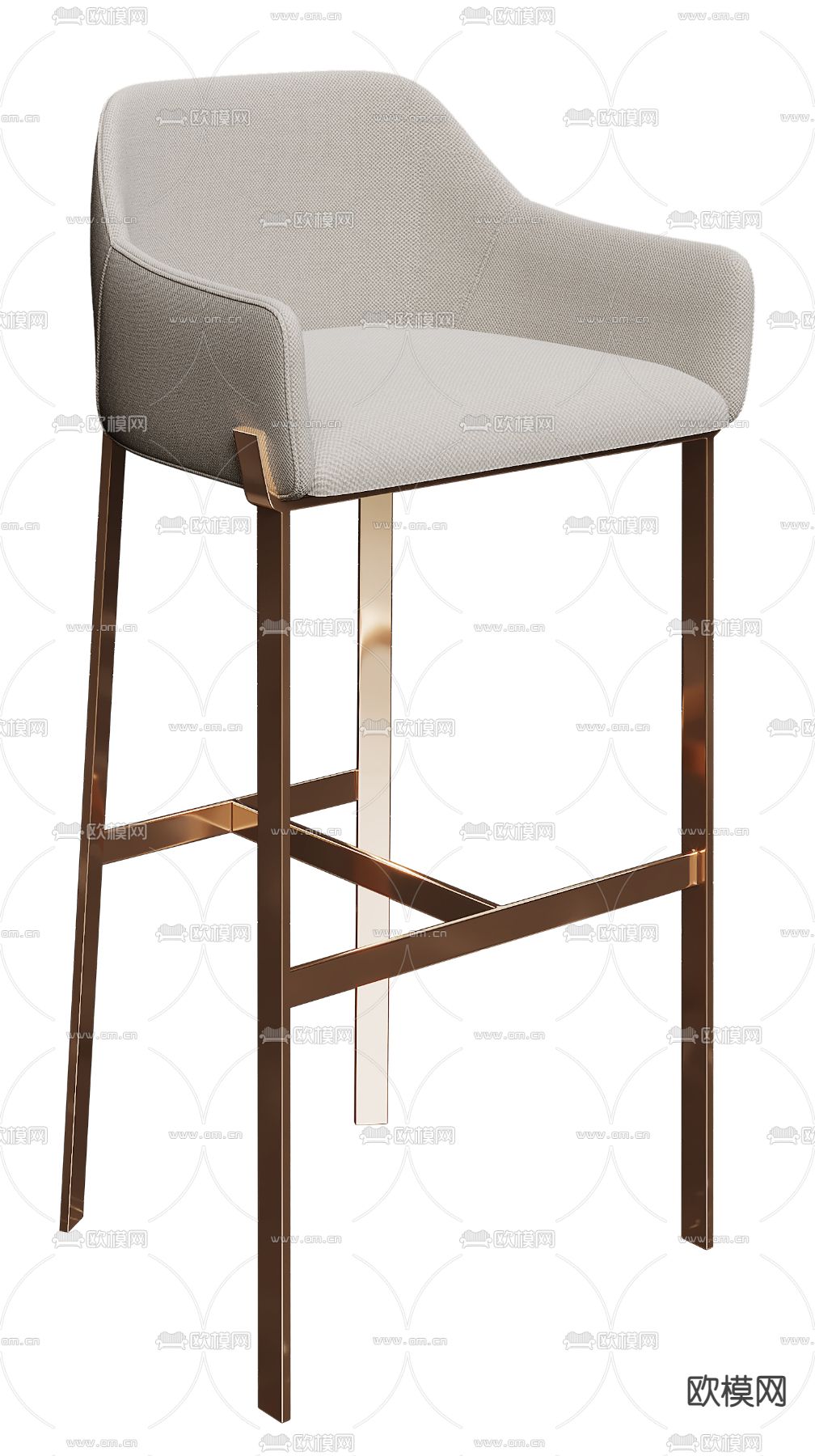 现代布艺吧椅3d模型