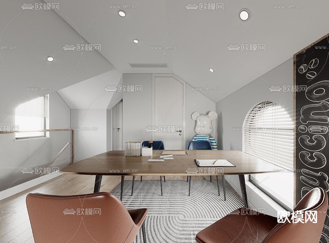 现代儿童房男孩房vr全景3d模型