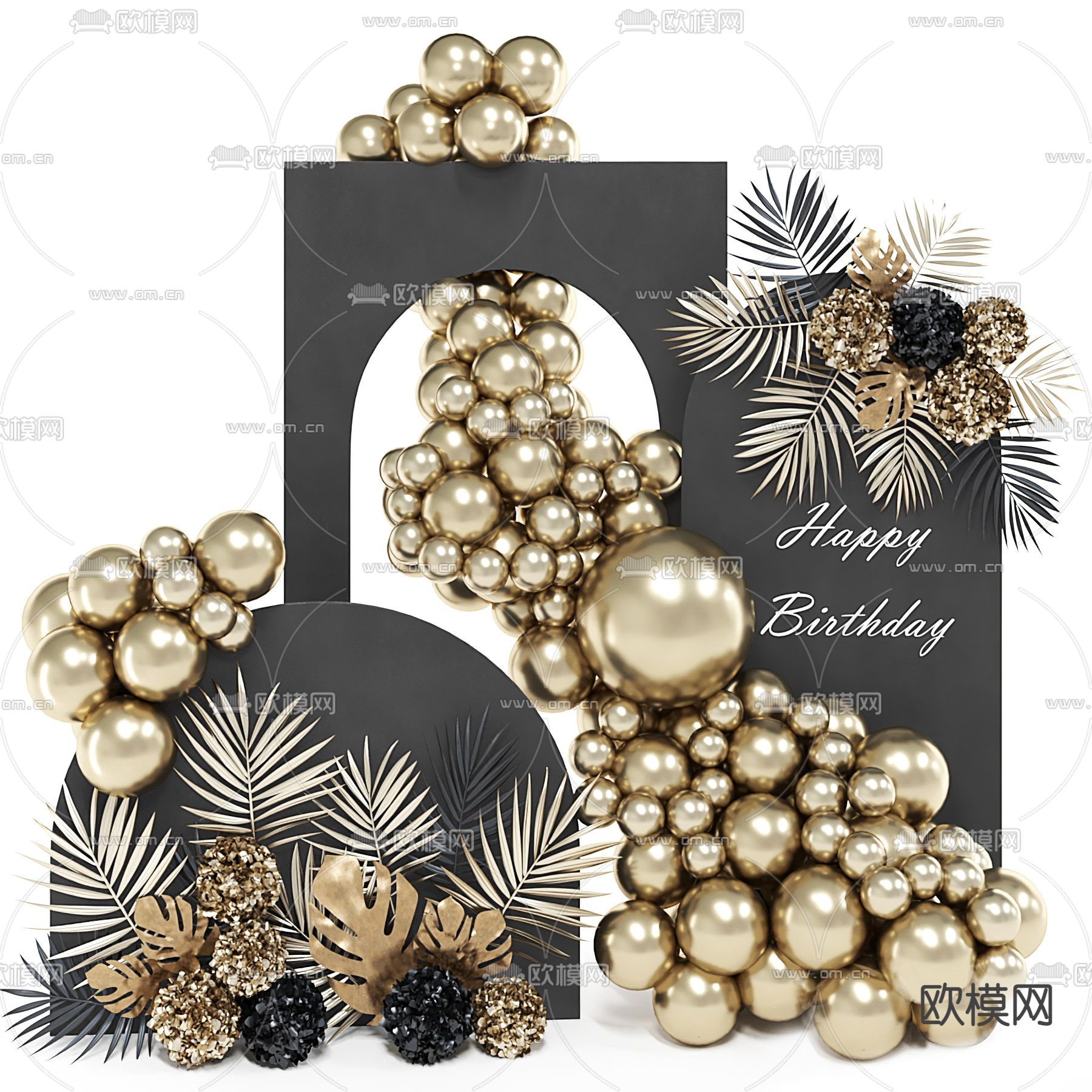 现代气球美陈摆件3d模型下载