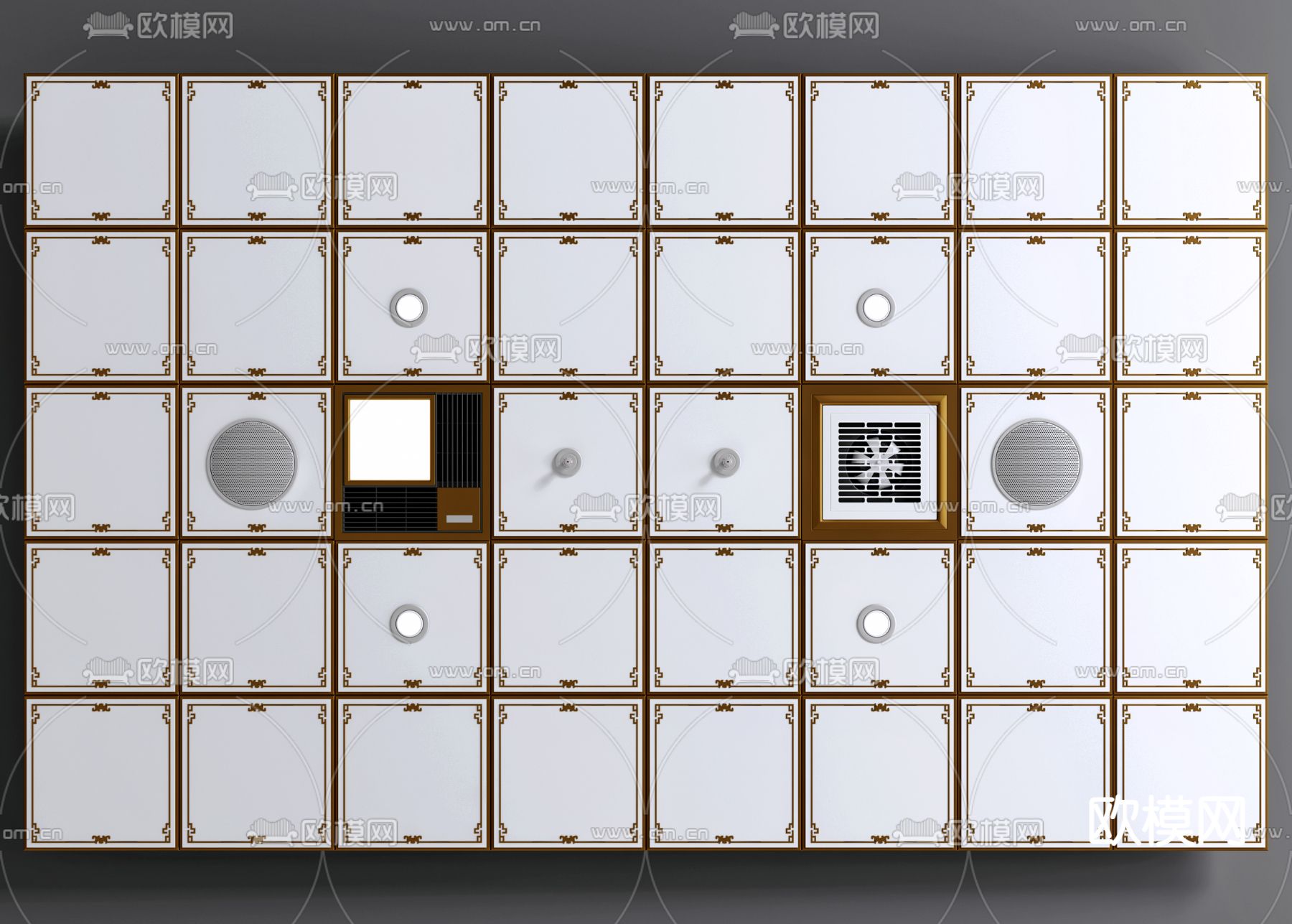 现代铝扣板集成吊顶3d模型