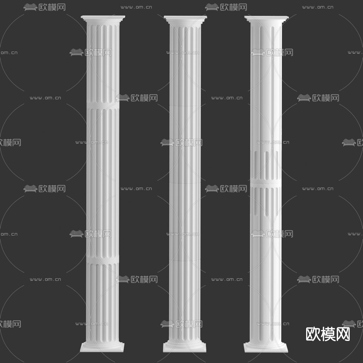 简欧罗马柱免费3d模型下载