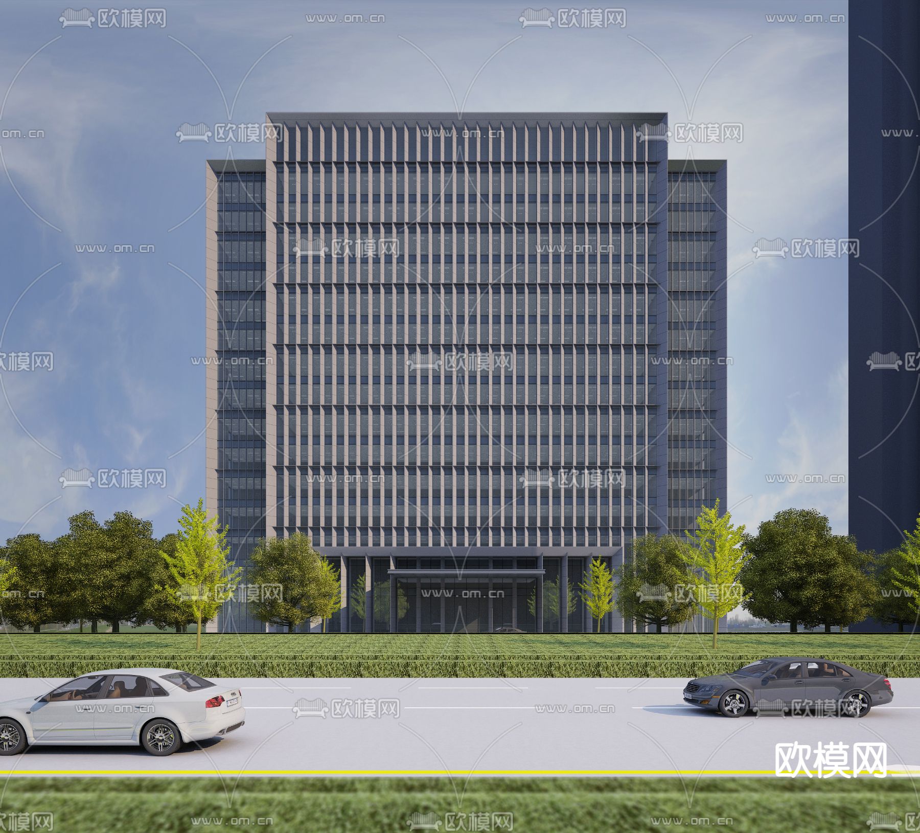 现代大厦外立面免费3d模型下载