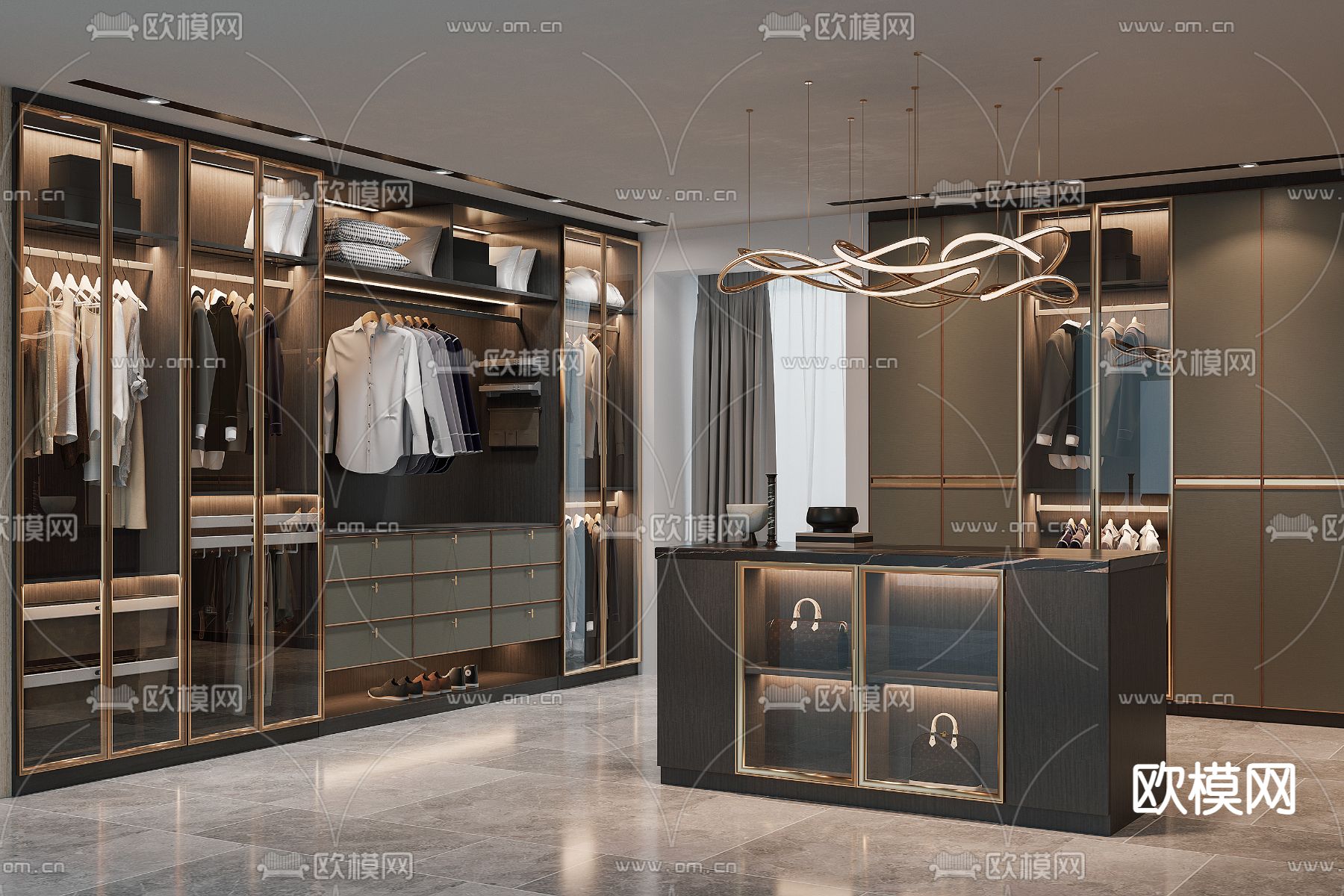现代衣帽间3d模型