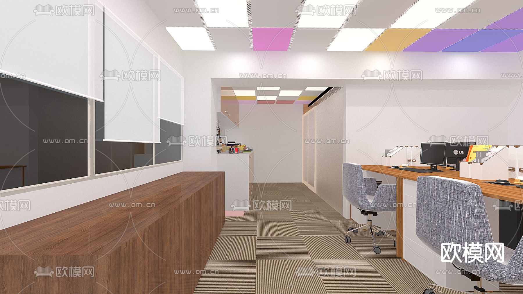 现代商空設計免费3d模型下载（渲染图3）