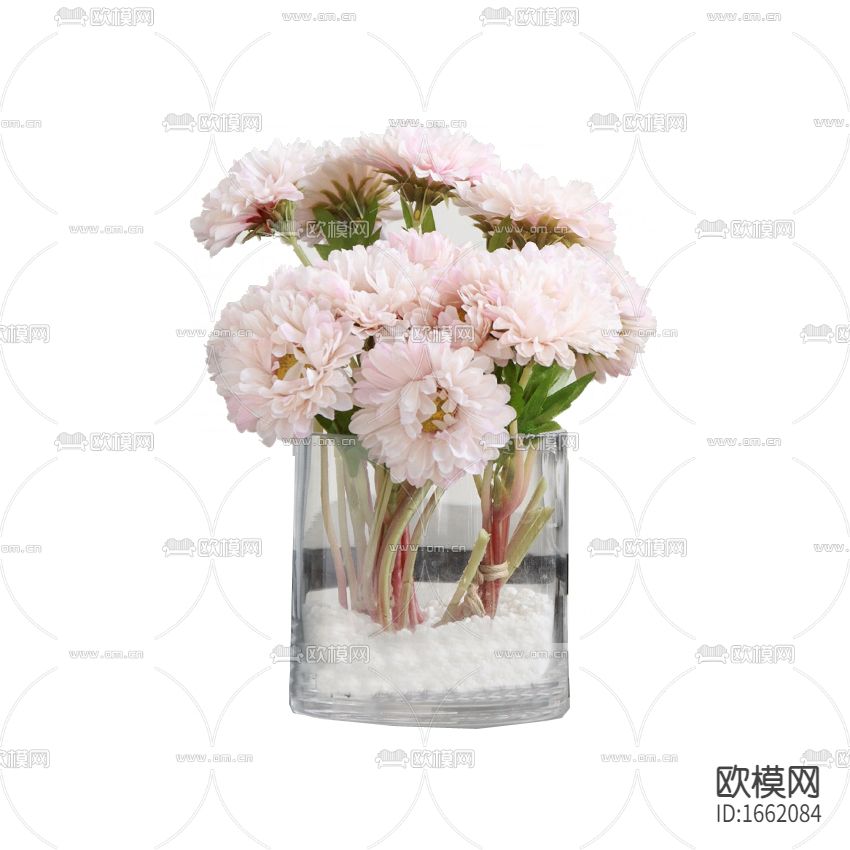 现代简约白色玻璃花瓶摆放花艺下载