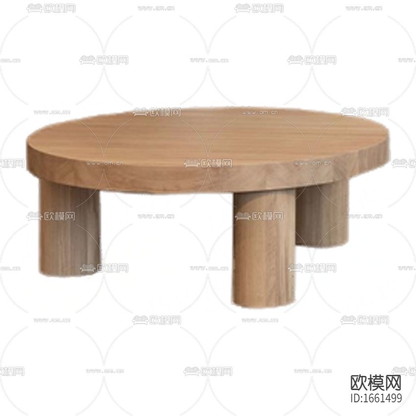日式简约实木圆形茶几下载