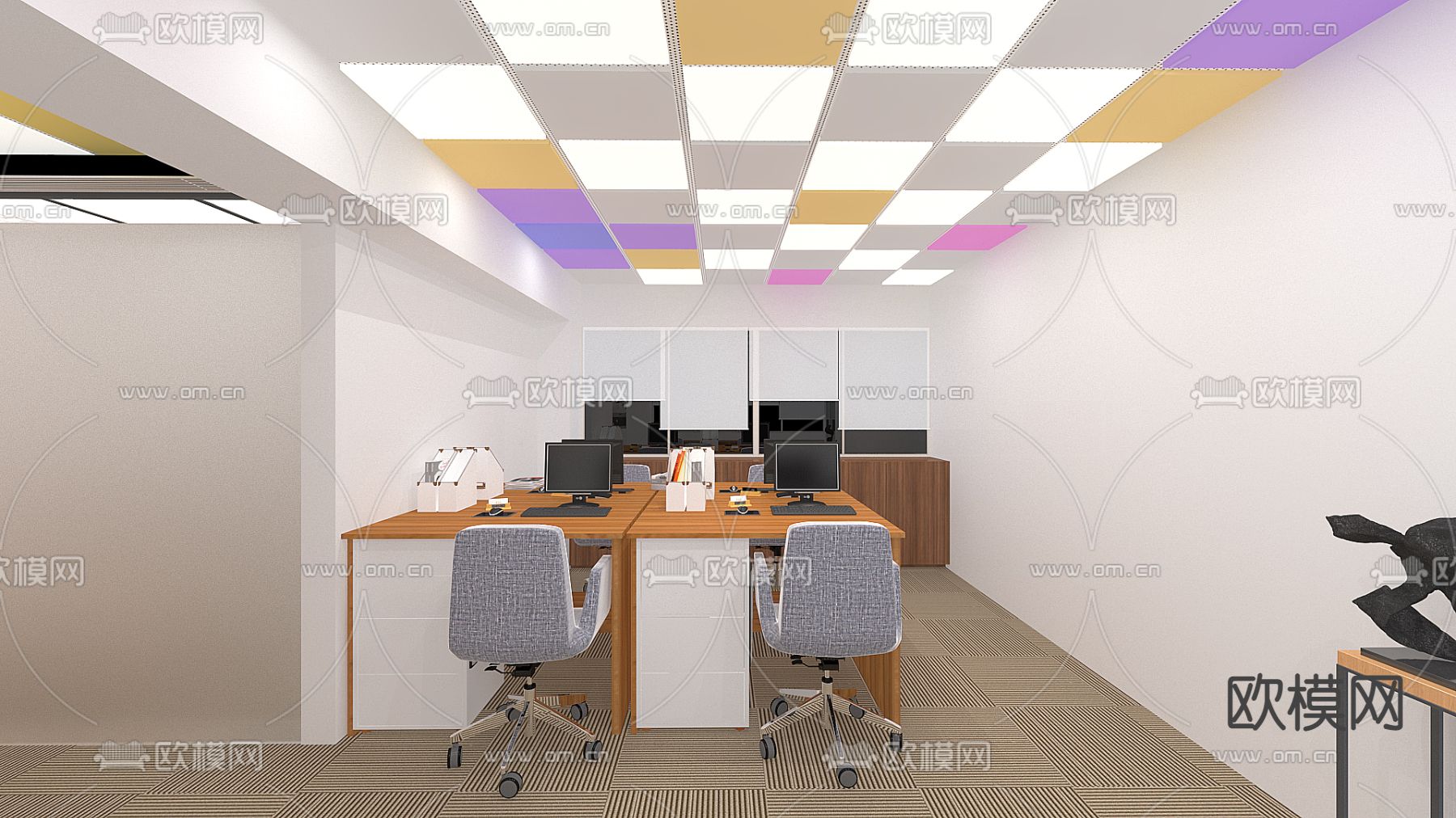 现代商空設計免费3d模型下载（渲染图1）