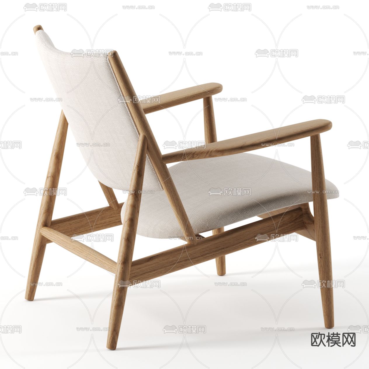 北欧布艺休闲椅3d模型下载（渲染图2）