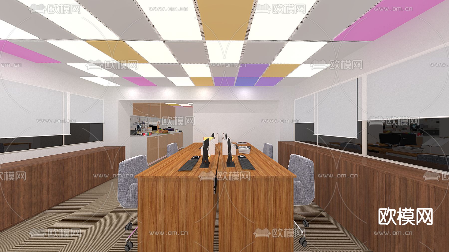 现代商空設計免费3d模型下载（渲染图2）