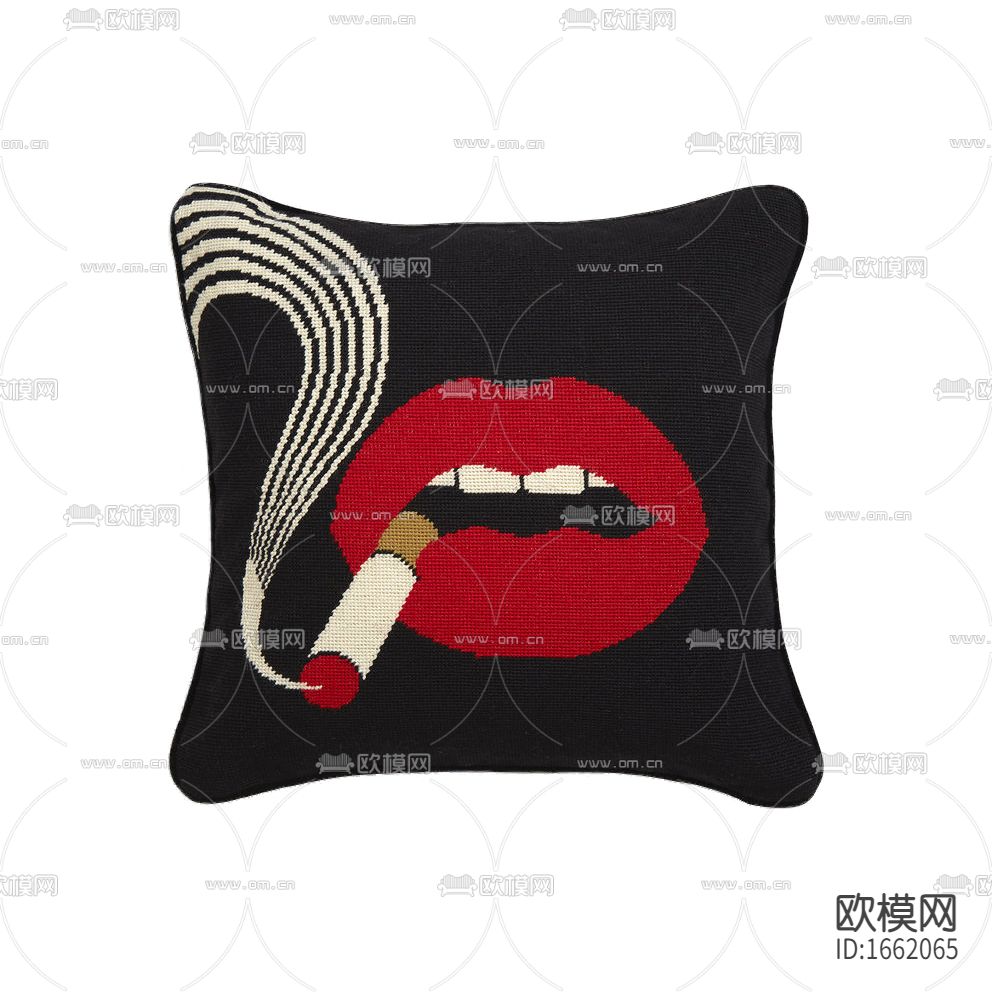现代创意嘴唇印花布艺抱枕下载