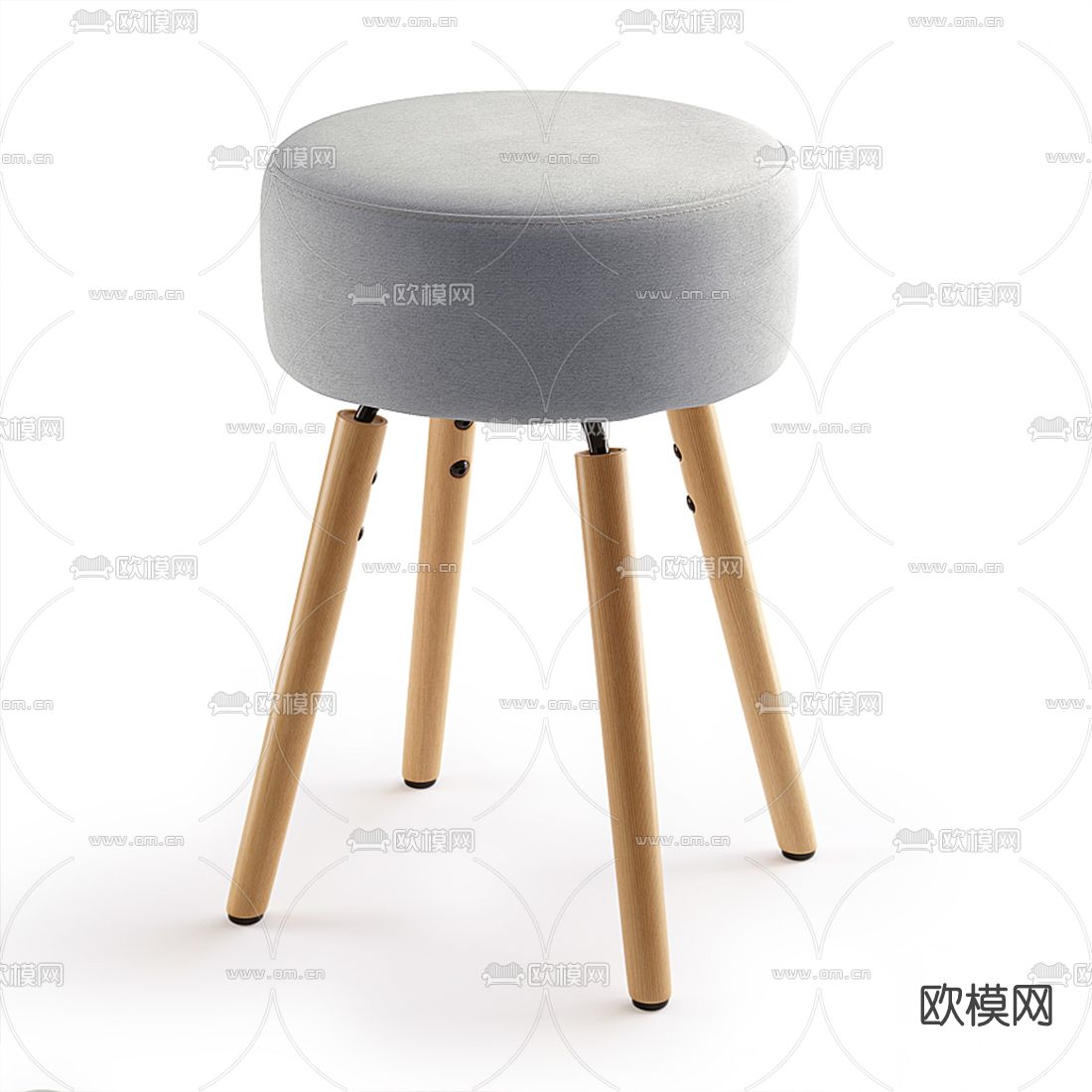 北欧布艺凳子3d模型下载（渲染图2）