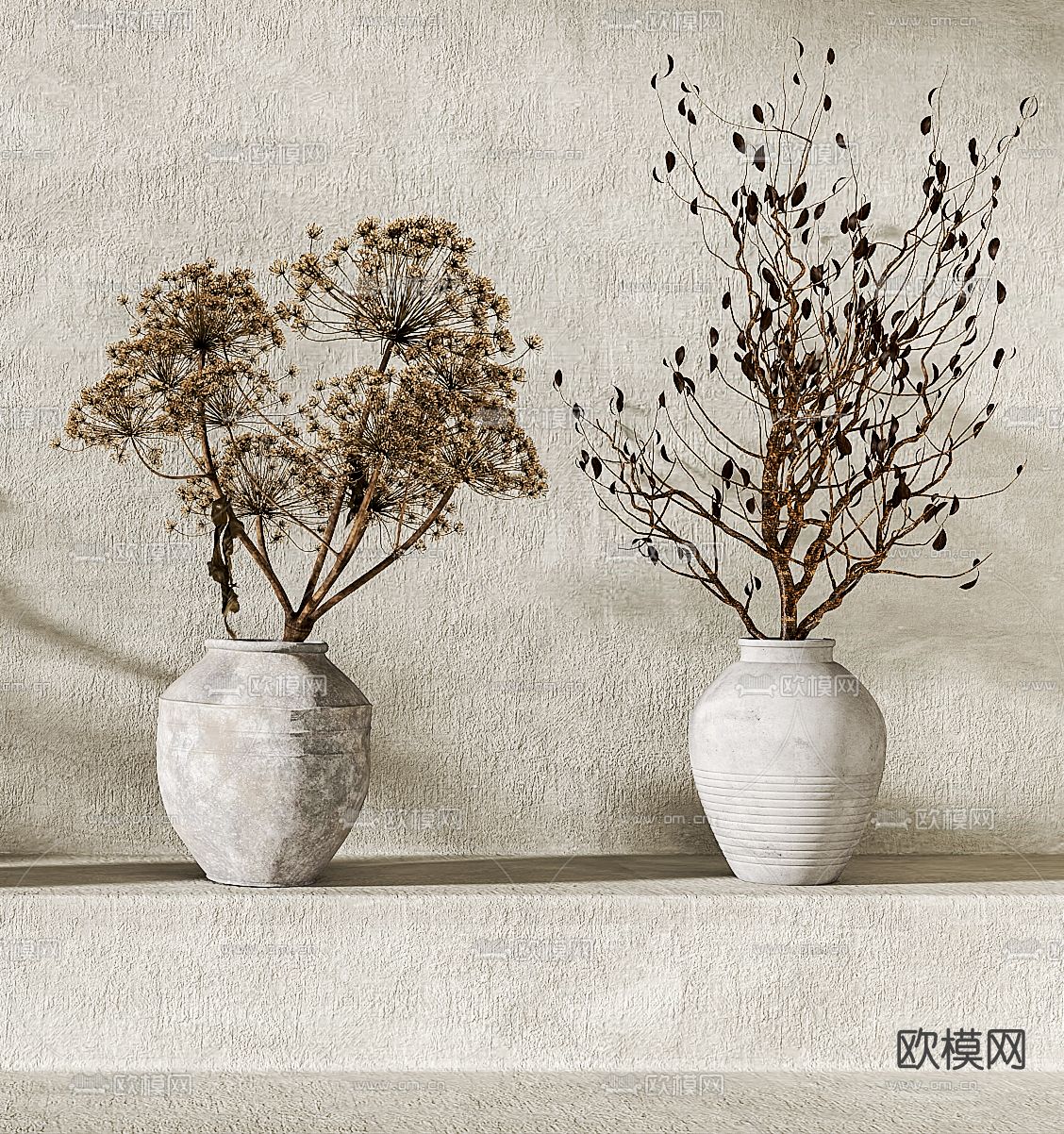 侘寂盆栽3d模型下载（渲染图3）