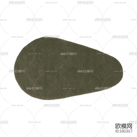現(xiàn)代簡約墨綠色異形布藝地毯下載