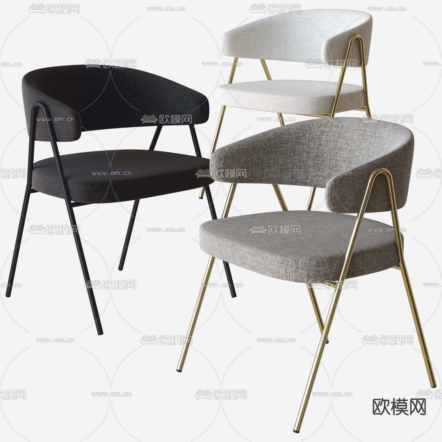 现代布艺单椅3d模型