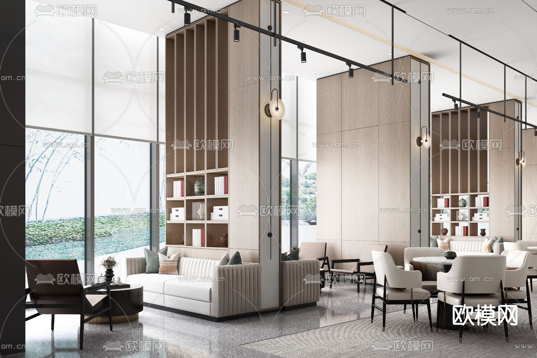 IDAD久度设计 西安力高荣华君樾售楼处3d模型下载（渲染图1）