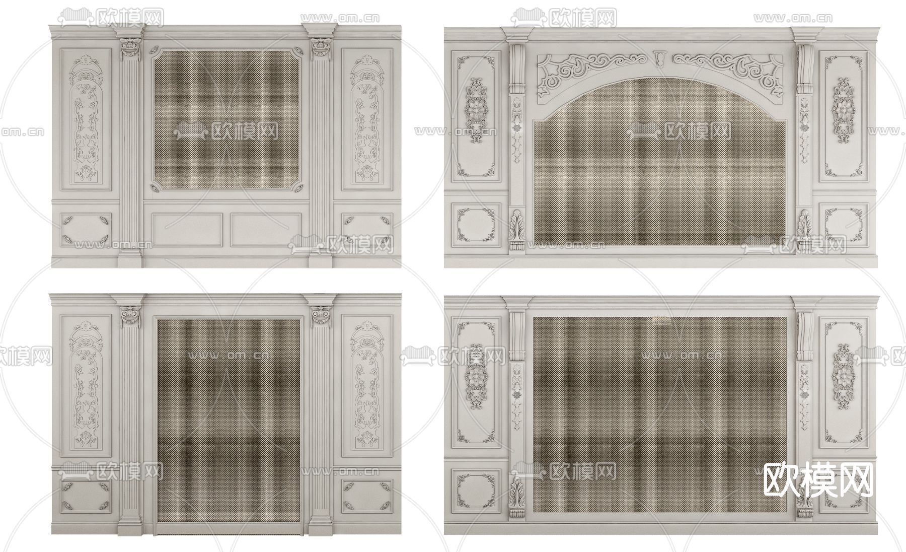 欧式石膏护墙板3d模型下载