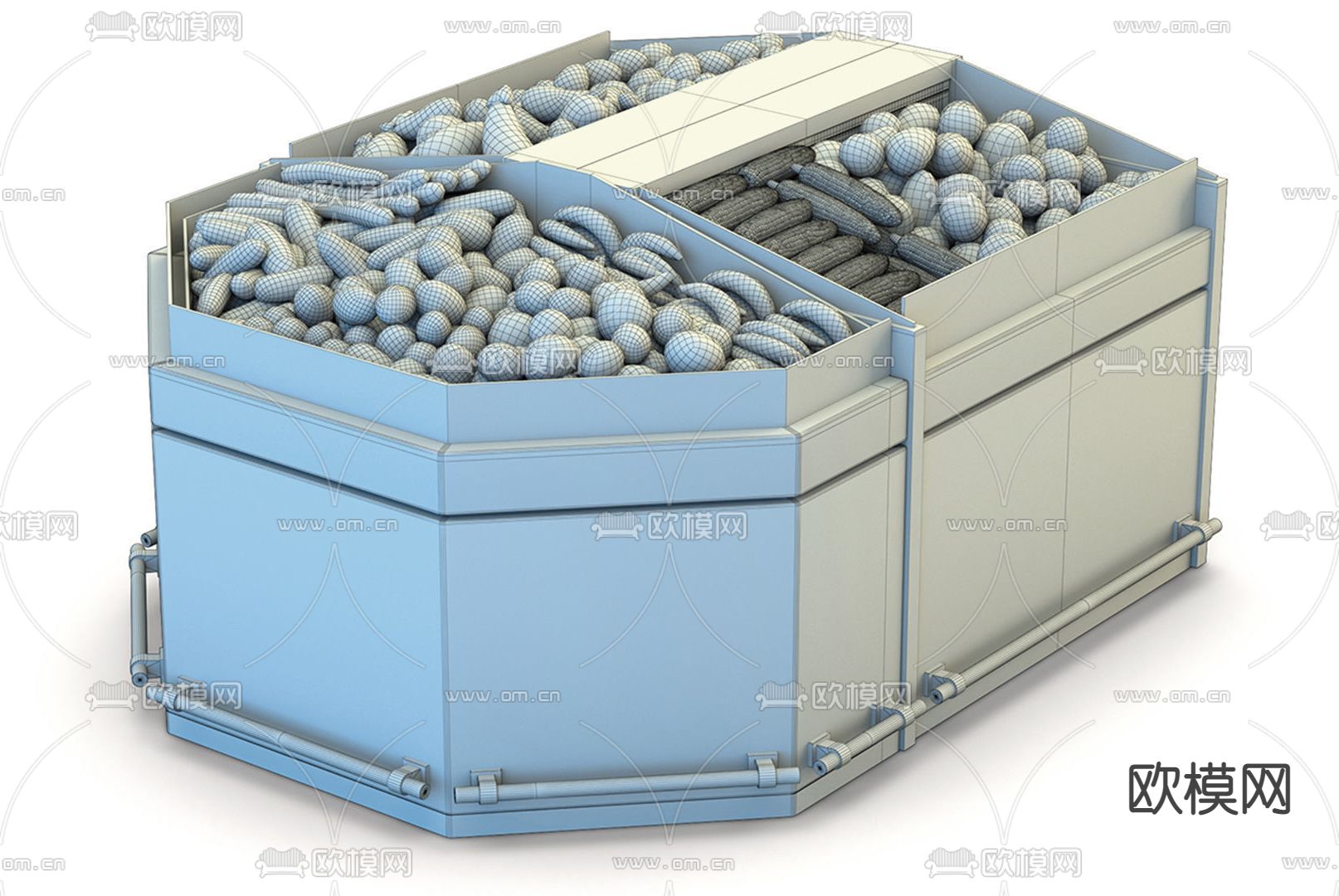 现代水果蔬菜货架3d模型