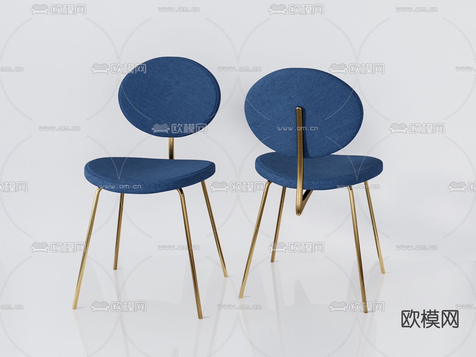 现代布艺餐椅单椅su模型下载（渲染图1）