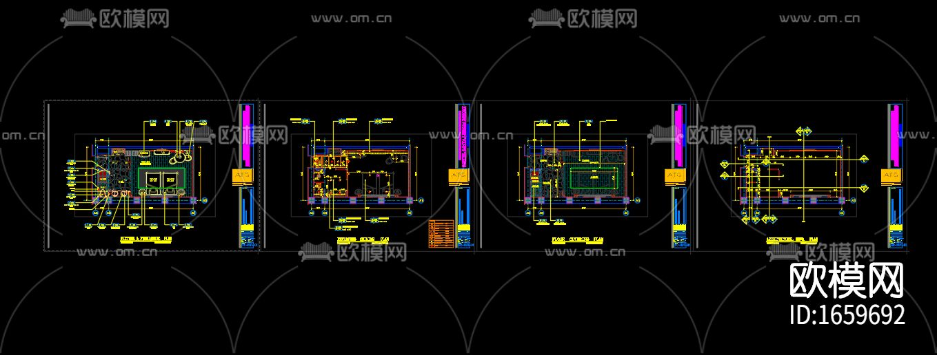 酒店客房cad施工图下载（渲染图2）