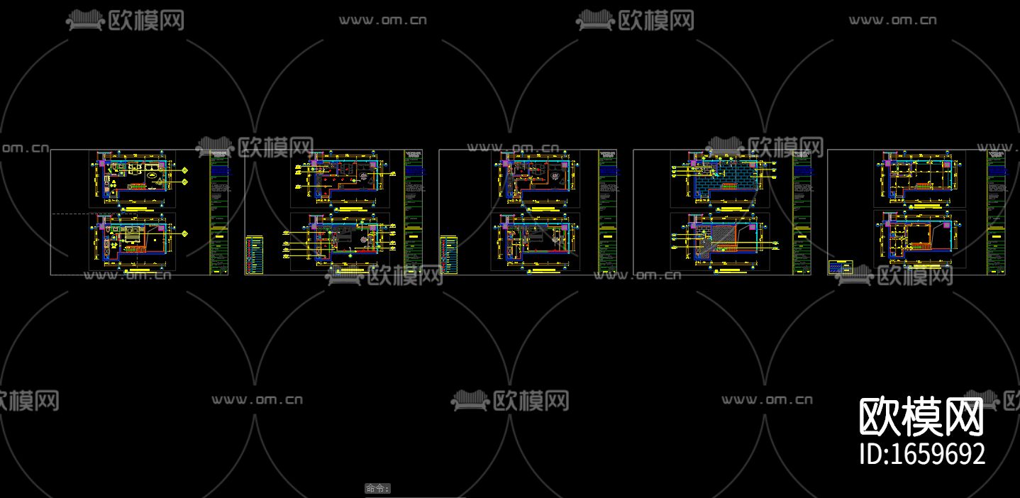 酒店客房cad施工图下载（渲染图3）
