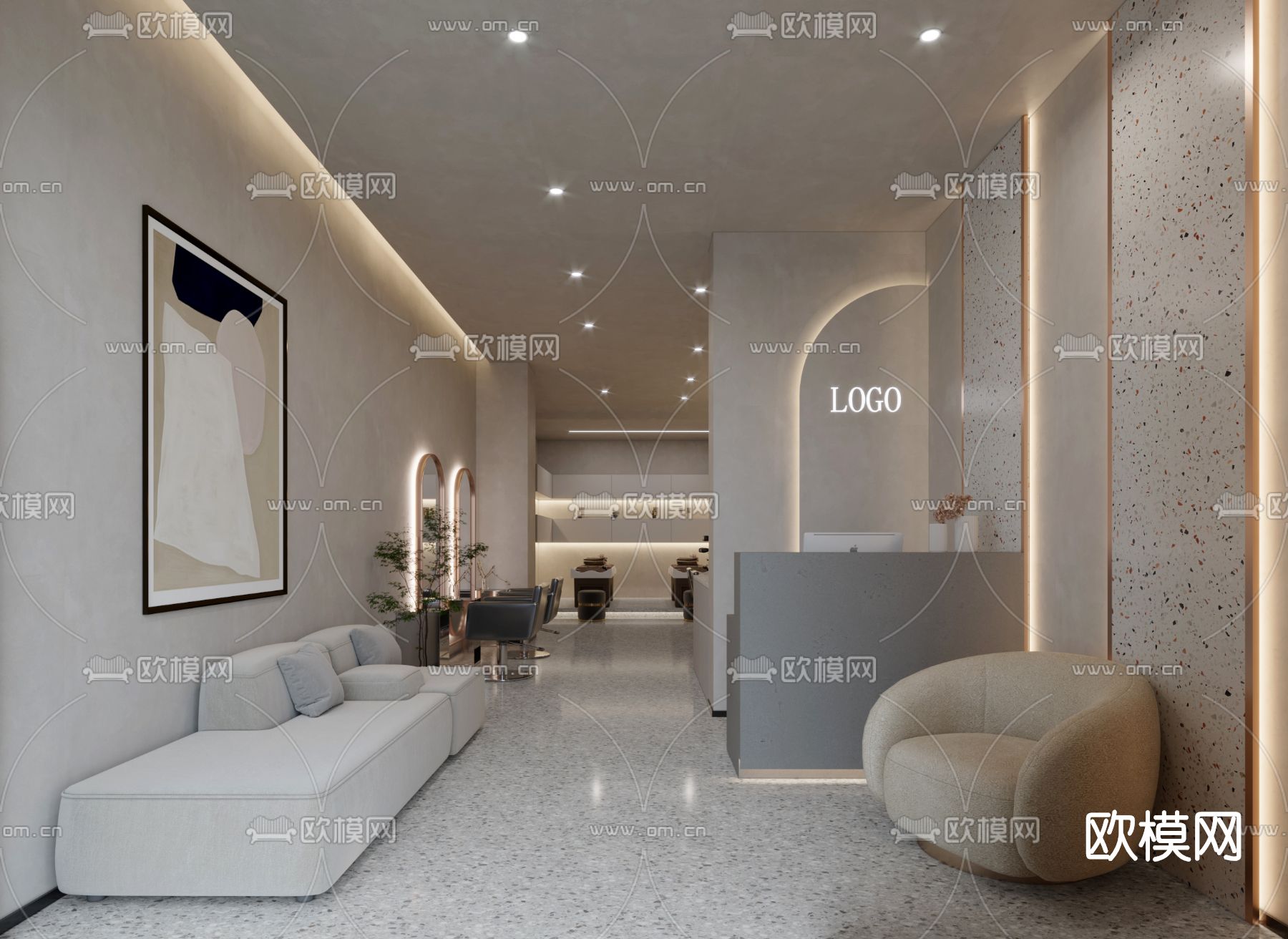 现代理发店3d模型