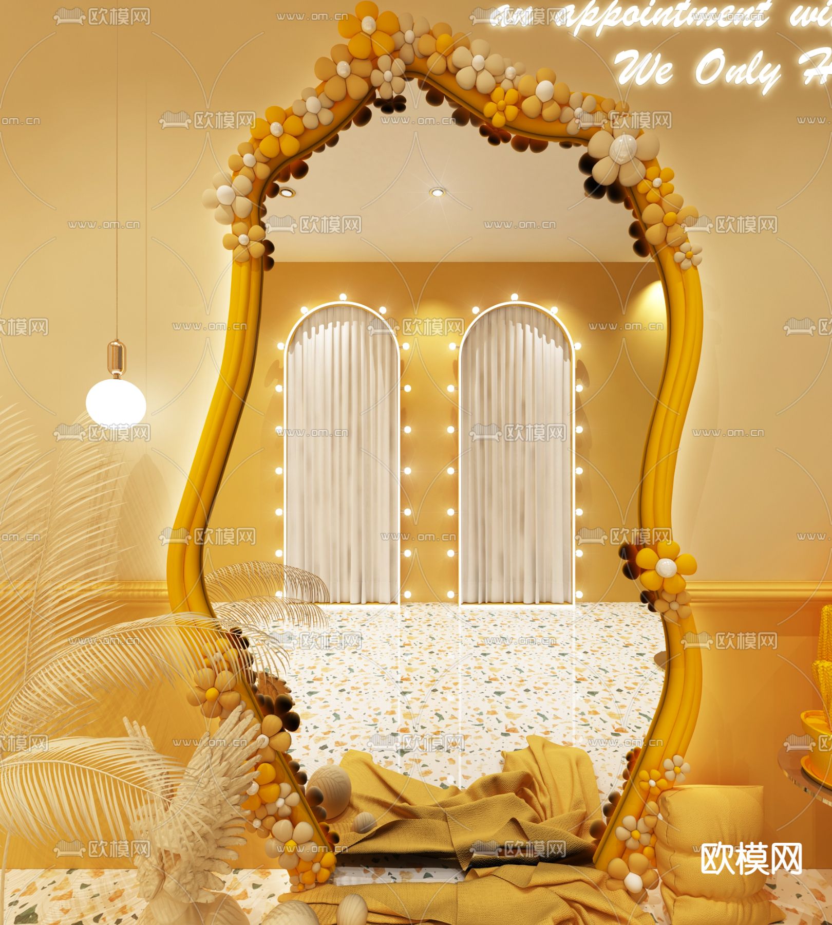 现代网红镜子3d模型