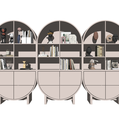  现代儿童书柜su模型 